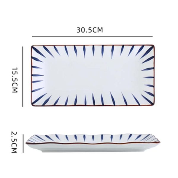 Rectangular ceramic sushi plate, serving plate - Image 2