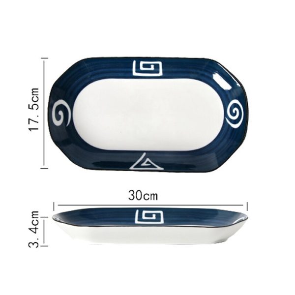Oval ceramic sushi plate, serving plate - Image 7