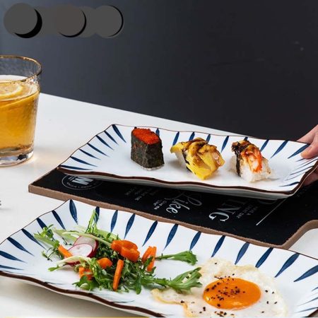 Rectangular ceramic sushi plate, serving plate