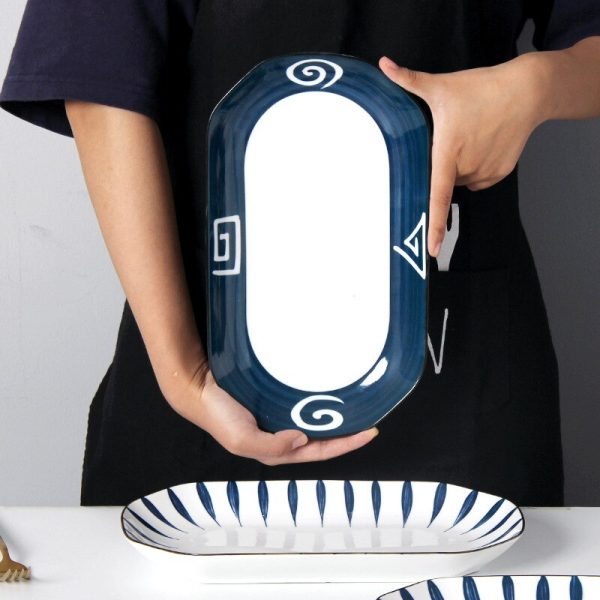 Oval ceramic sushi plate, serving plate - Image 2