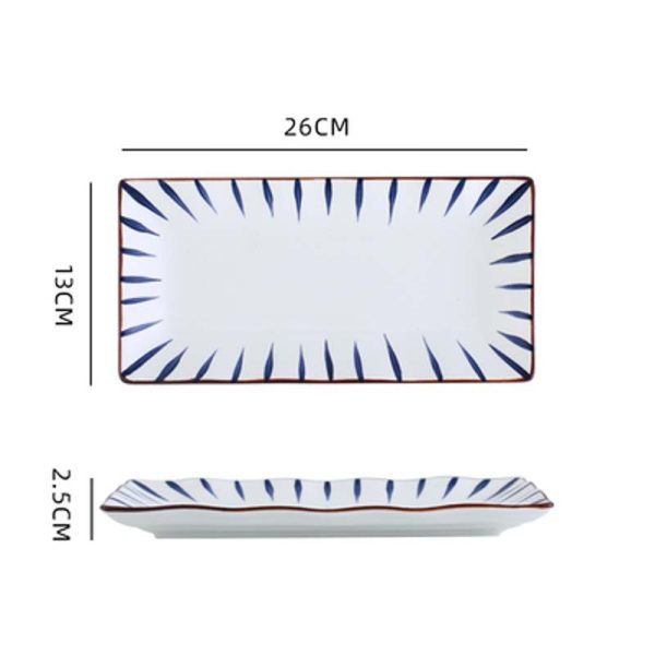 Rectangular ceramic sushi plate, serving plate - Image 4