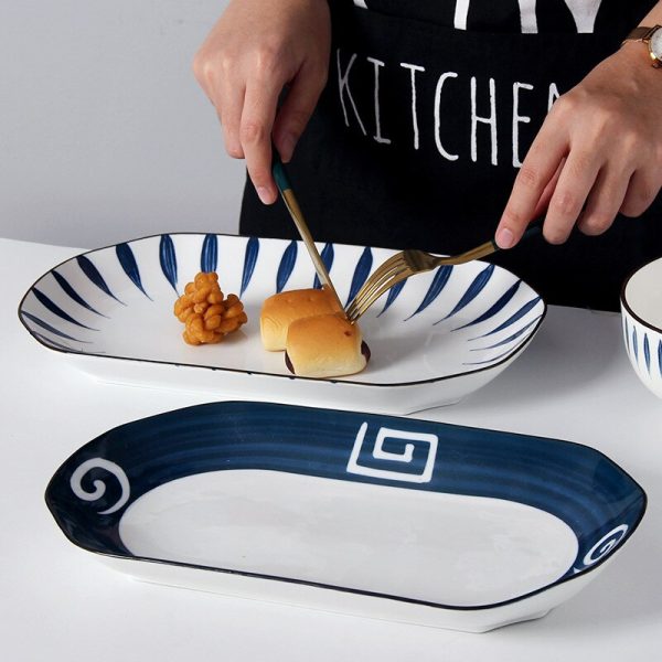 Oval ceramic sushi plate, serving plate - Image 8