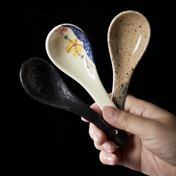 Japanese ceramic spoon, asian style ramen and rice spoon - Image 4