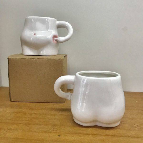 Small ceramic coffee cup, chubby belly mug, funny gift - 10.8 oz (32 cl) - Image 2