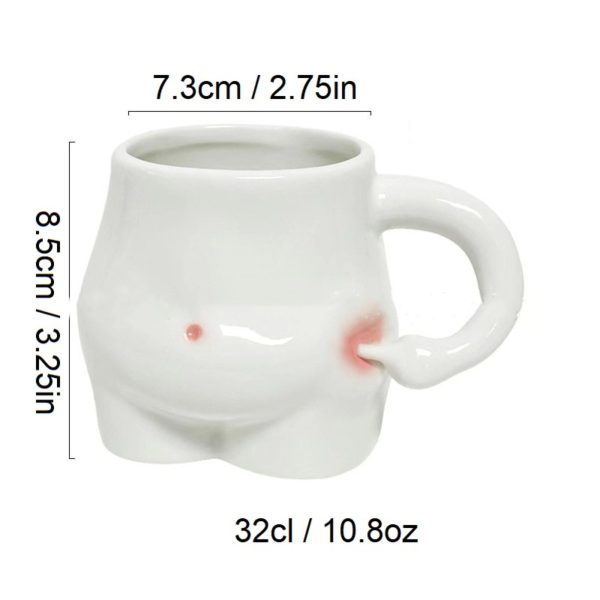 Small ceramic coffee cup, chubby belly mug, funny gift - 10.8 oz (32 cl) - Image 5