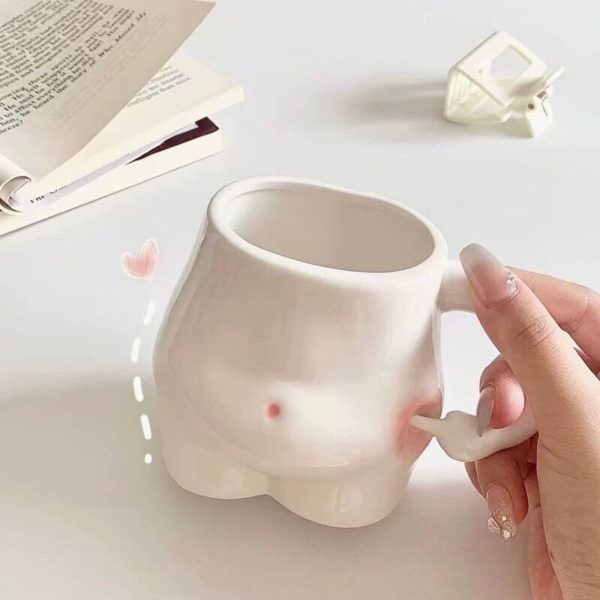 Small ceramic coffee cup, chubby belly mug, funny gift - 10.8 oz (32 cl) - Image 6