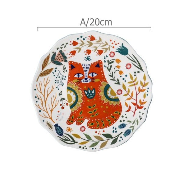 Colorful Cat Printed Plate - 8 inches - Image 2