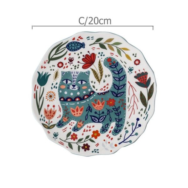 Colorful Cat Printed Plate - 8 inches - Image 5