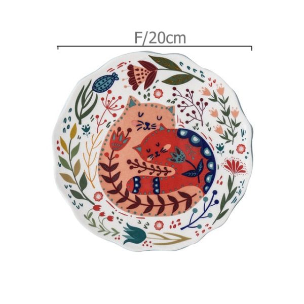 Colorful Cat Printed Plate - 8 inches - Image 6