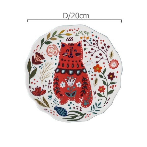 Colorful Cat Printed Plate - 8 inches - Image 8