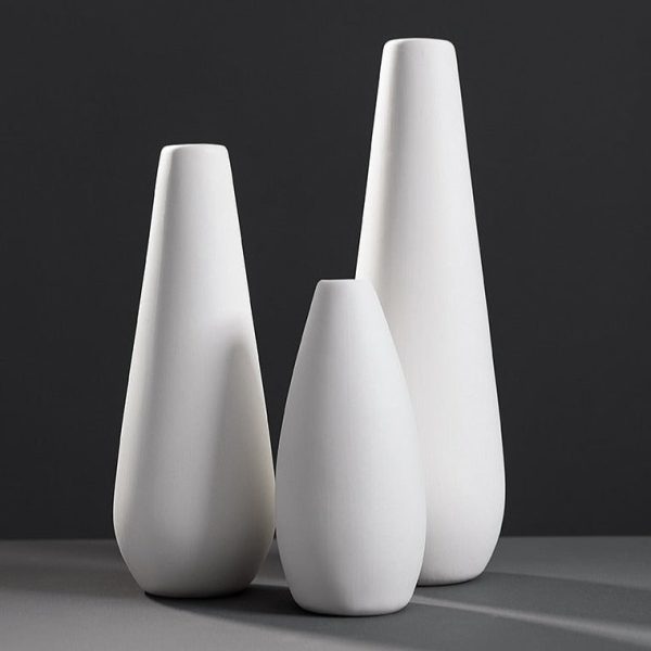 Nordic Style White Porcelain Vase - Image 3