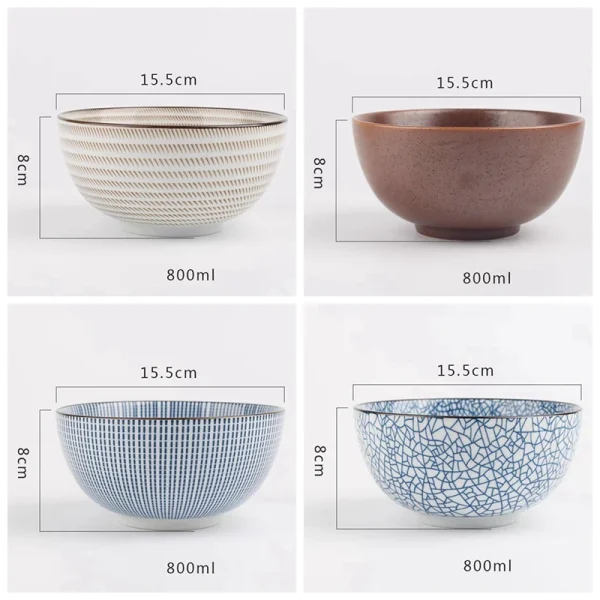 6 Inches Japanese Ceramic Ramen Bowl - Image 2