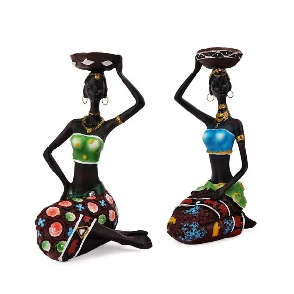 Candle holder African woman 8.5 inch - Image 2