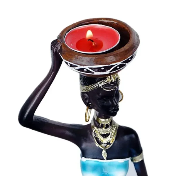 Candle holder African woman 8.5 inch - Image 6