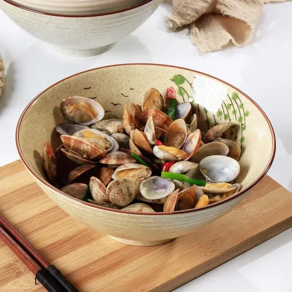 8 inch Japanese Ceramic Ramen Bowl - Image 3
