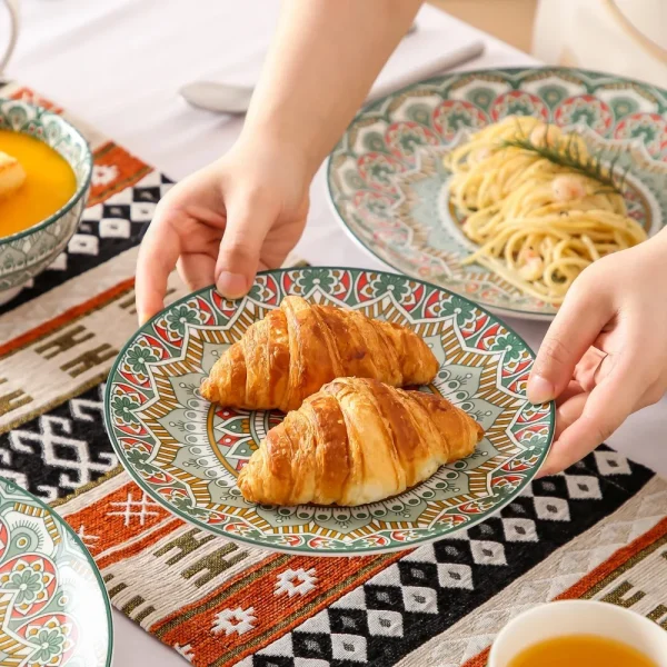 Set of 16Pcs Ceramic Dinnerware Mandala Pattern - Image 5